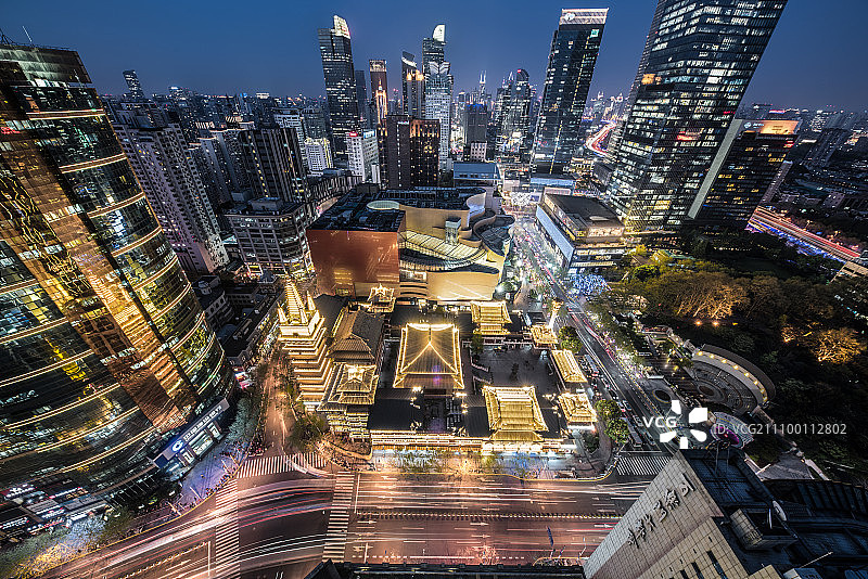 静安寺夜景图片素材