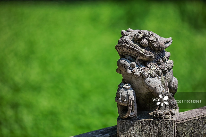 吉祥狮子石雕图片素材