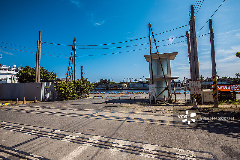 港口码头铁道路口图片素材