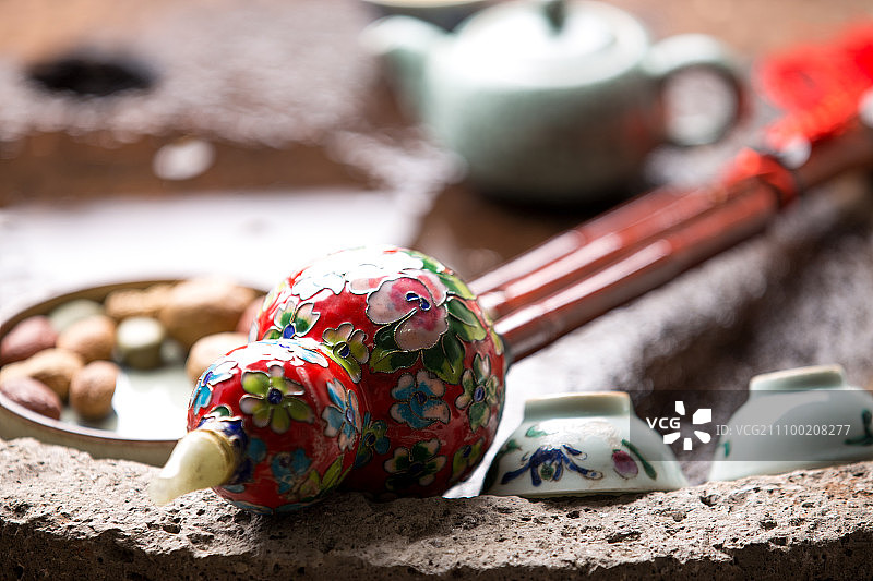 葫芦丝和茶图片素材