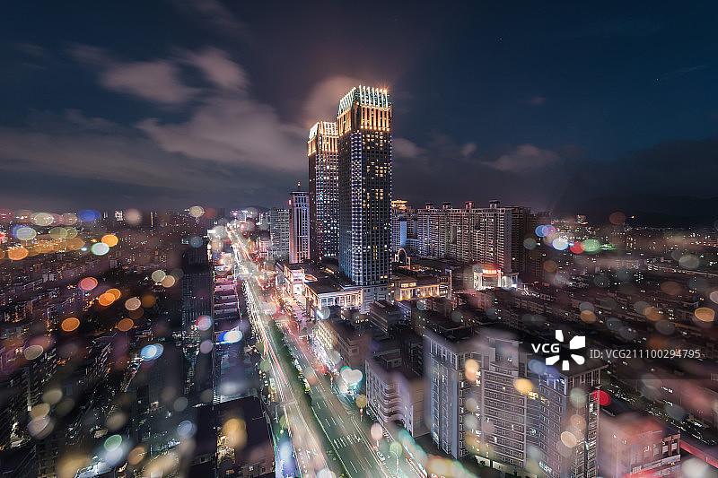 中山利和广场希尔顿夜景图片素材