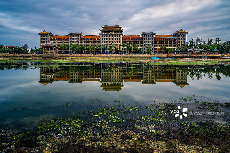厦门集美龙舟池日出图片素材