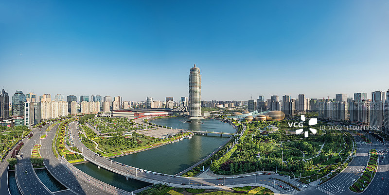 郑州城市风光高视角图片素材