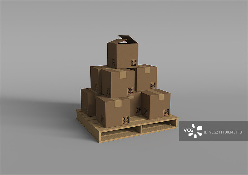 3D 堆叠的盒子图片素材