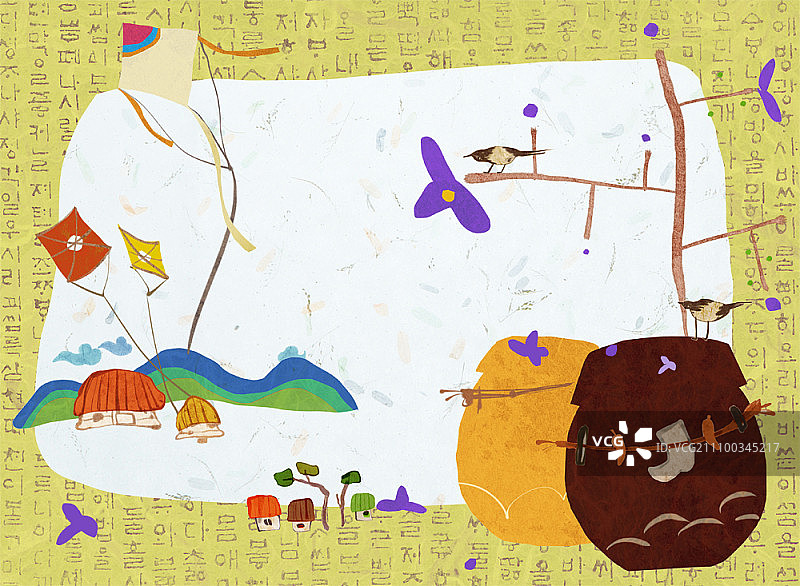 韩国传统绘画图片素材