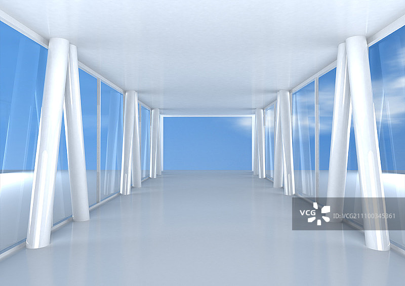 云雾缭绕的建筑顶部图片素材