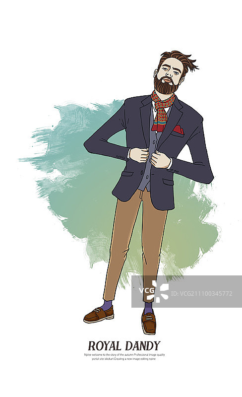 整理西装的年轻男人图片素材