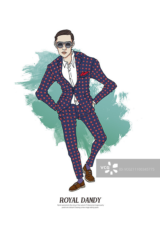 穿西装的男人摆姿势图片素材