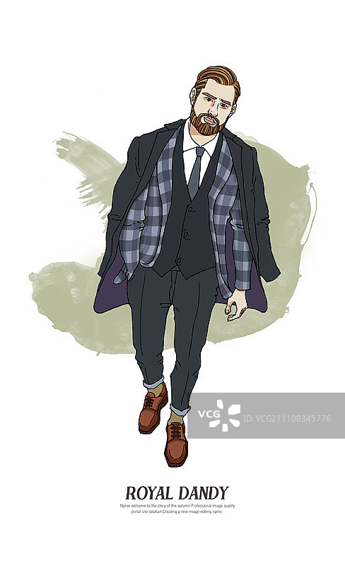 花花公子风格的中年男人图片素材