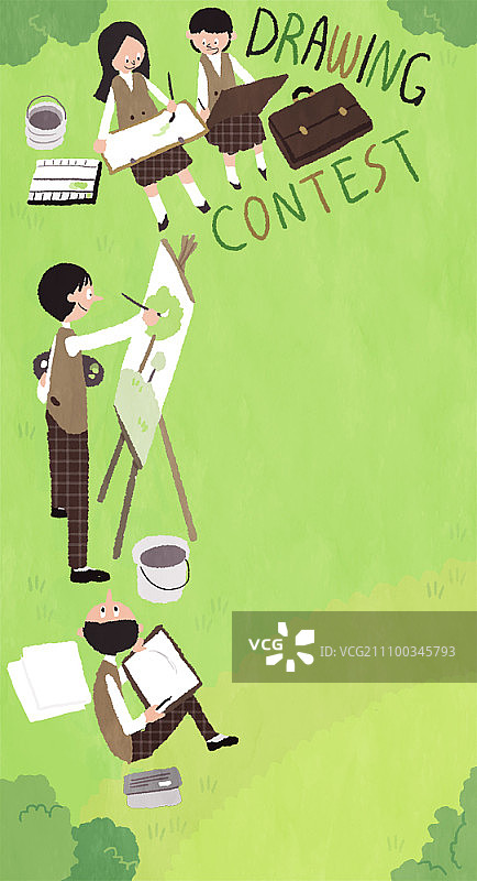 校园生活明信片模板图片素材