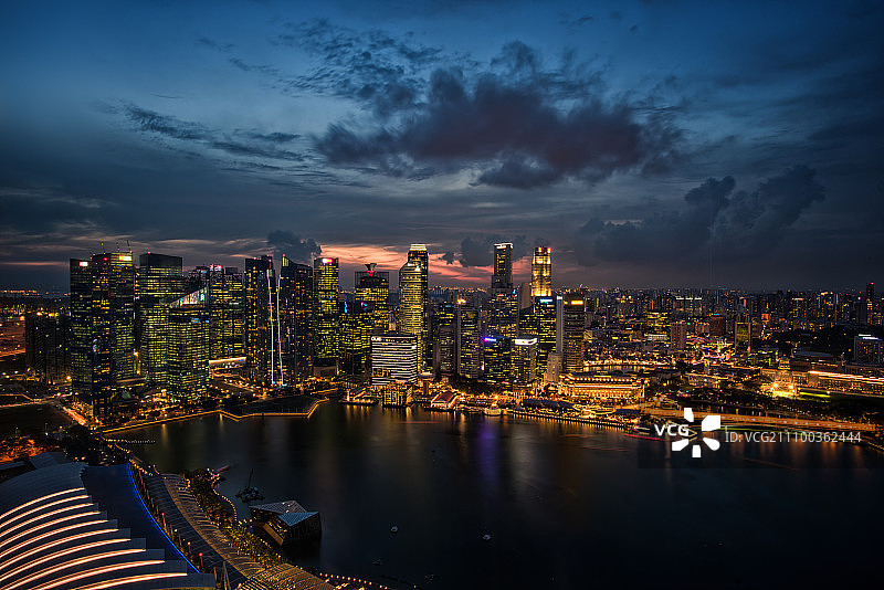 新加坡滨海湾夜景图片素材