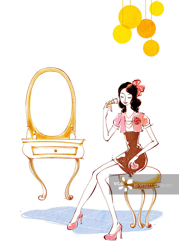 化着妆的女孩图片素材