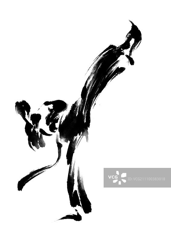 白色背景上的跆拳道运动员图片素材