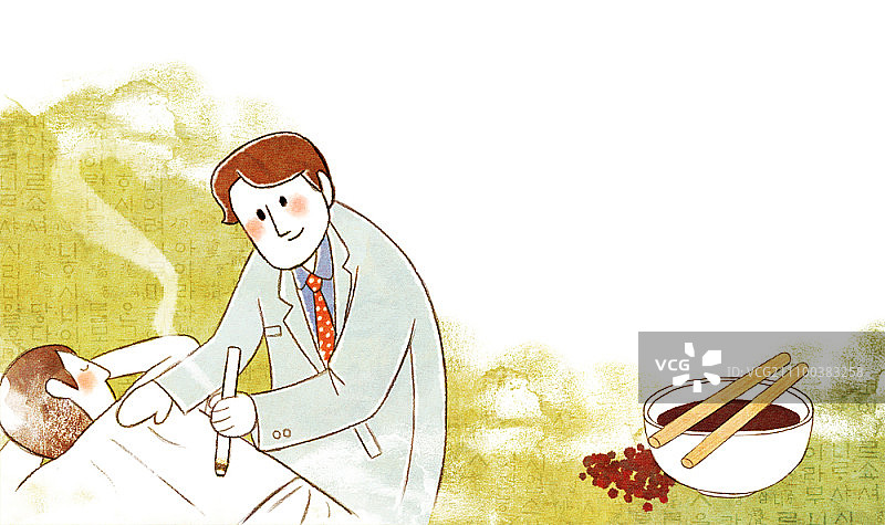 使用艾灸的东方医生图片素材