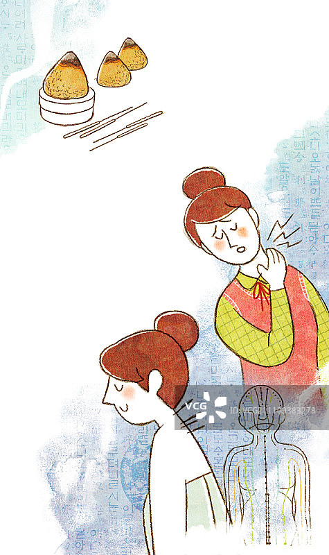 针灸缓解女人颈部疼痛图片素材