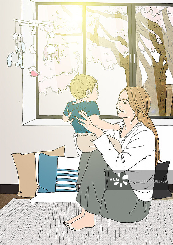 母亲抱着宝宝图片素材