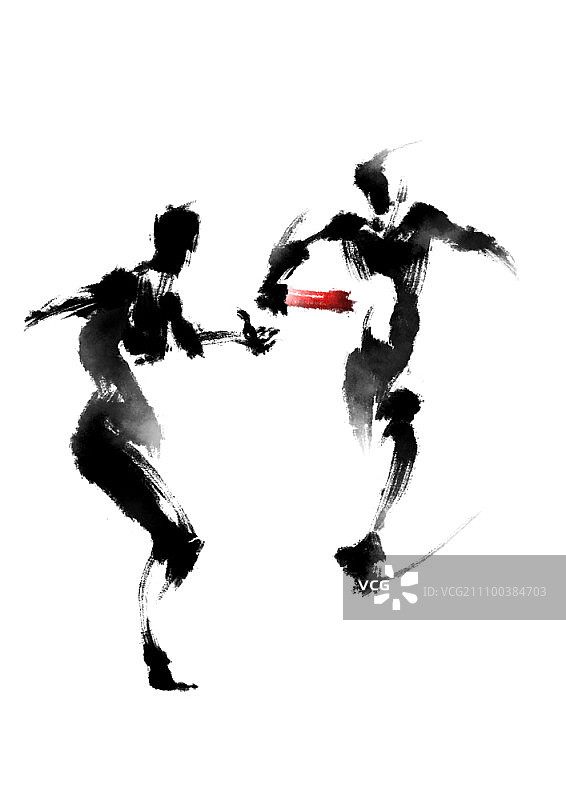 接力赛跑者传递接力棒图片素材