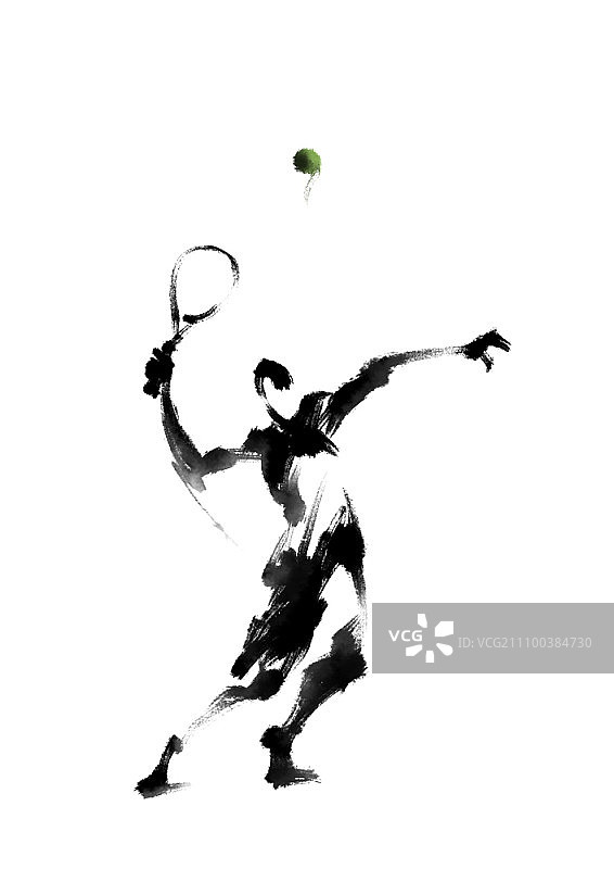 网球运动员发球图片素材
