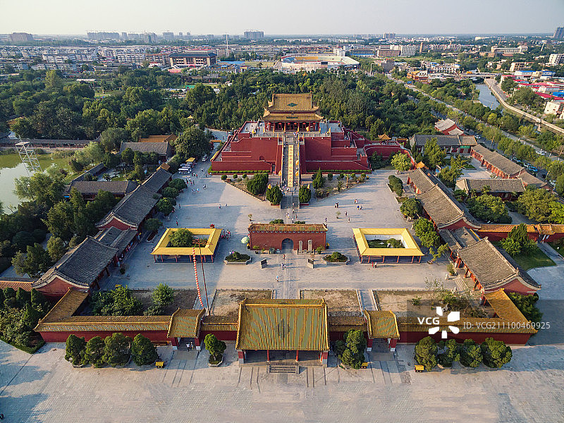 航拍开封龙庭景区图片素材