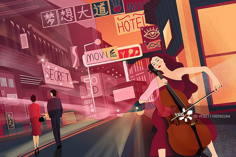 Woman Playing Cello Dream Boulevard图片素材