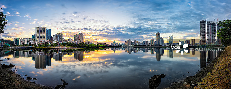 厦门筼筜湖晨曦图片素材