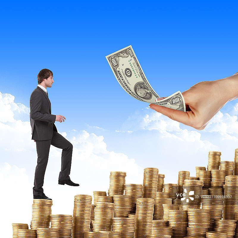 有趣的拼贴商业元素，浅色背景图片素材