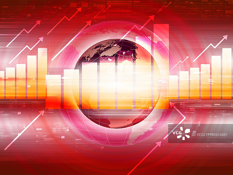 以地球为背景的全球商业抽象背景图片素材