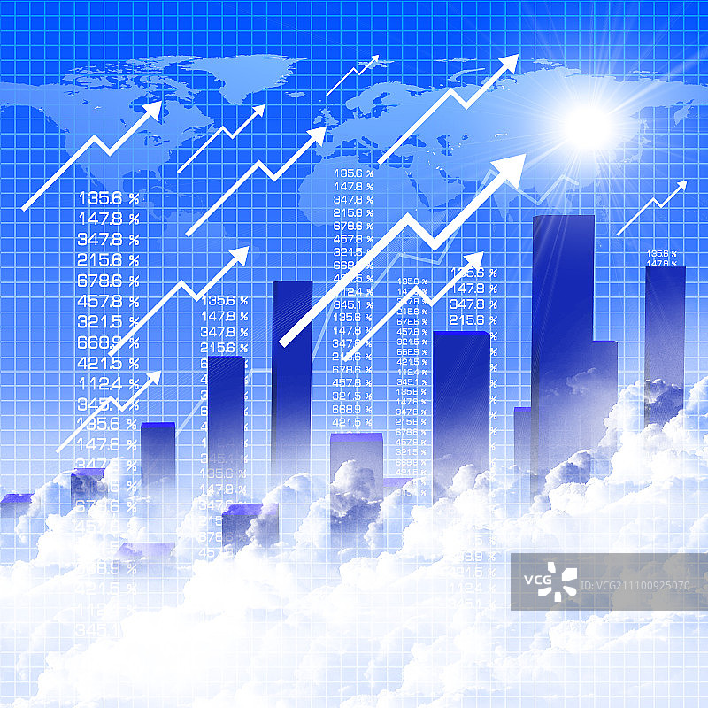 象征增长的金融和商业图表图片素材