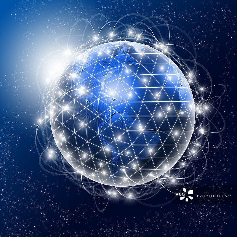 地球表面的通信：高速与科技的象征图片素材
