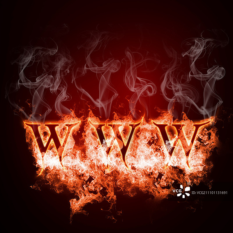 黑色背景火焰WWW图片素材