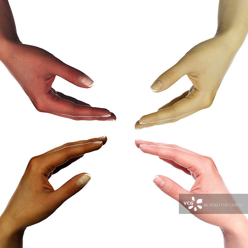 不同种族的人的手图片素材