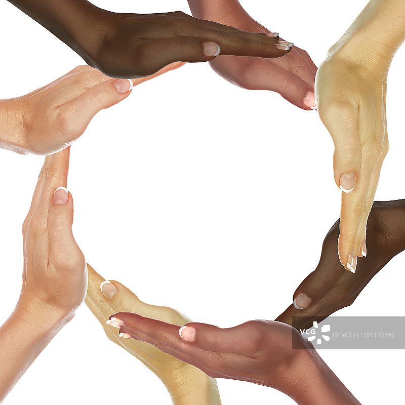 不同种族的人的手图片素材
