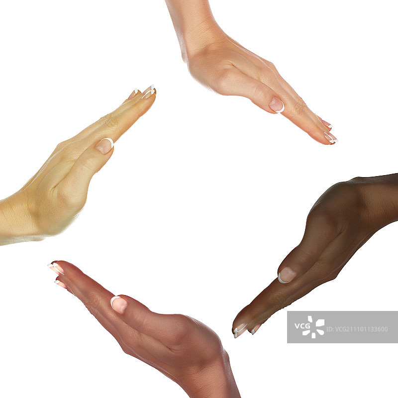 不同种族的人的手图片素材