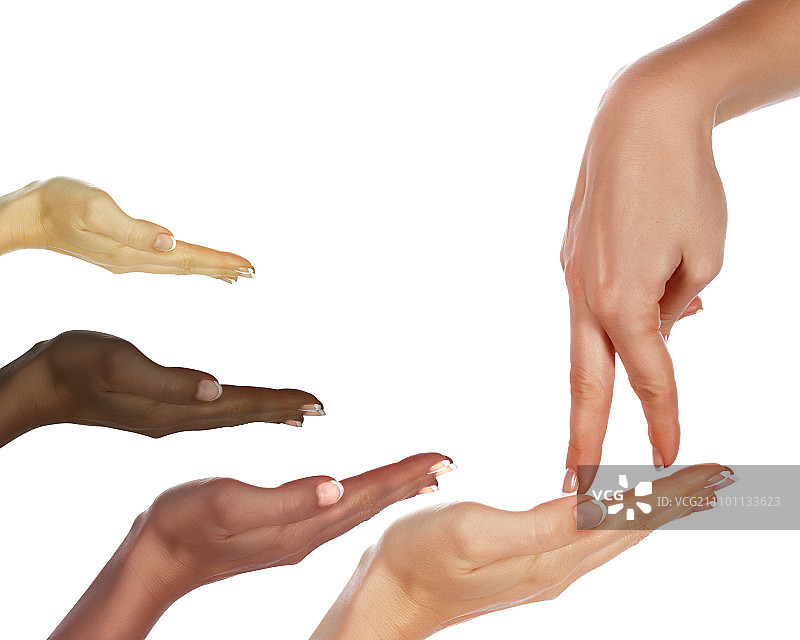 不同种族的人的手图片素材