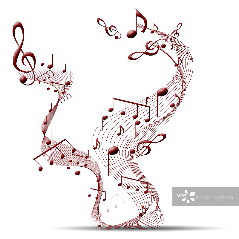 音符音乐符号白色背景合成图图片素材