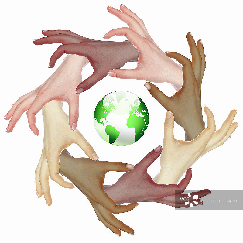 手与地球标志图片素材