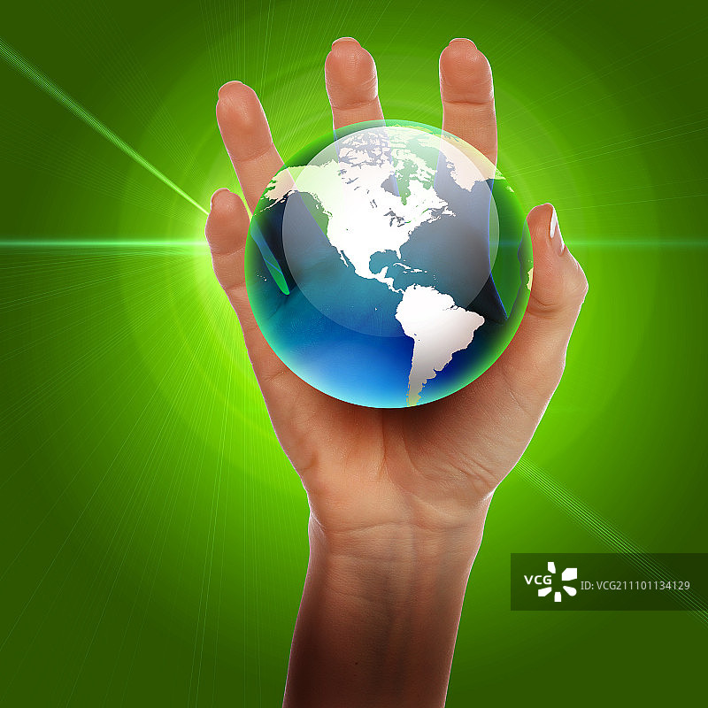 手与地球：环境保护的象征图片素材
