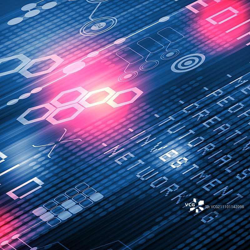 蓝色和粉色背景上的闪光数字流图片素材