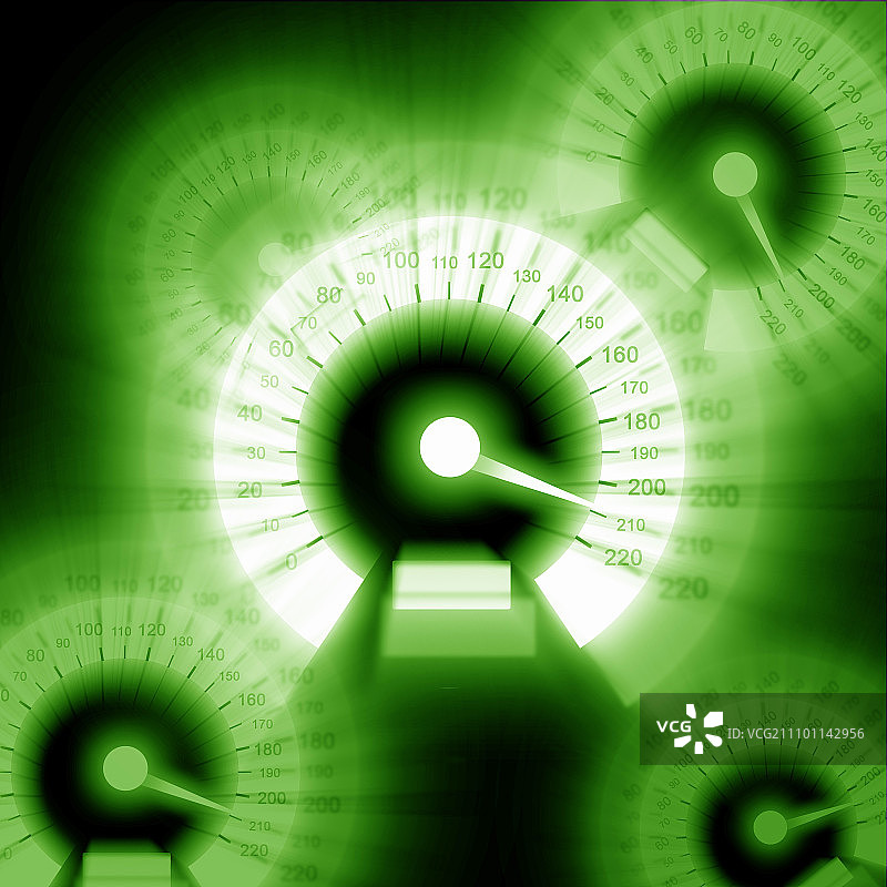 汽车仪表盘上的彩色速度表图片素材