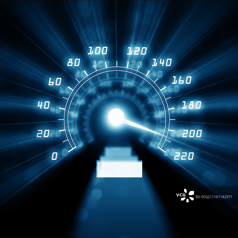 汽车仪表盘上的彩色速度表图片素材
