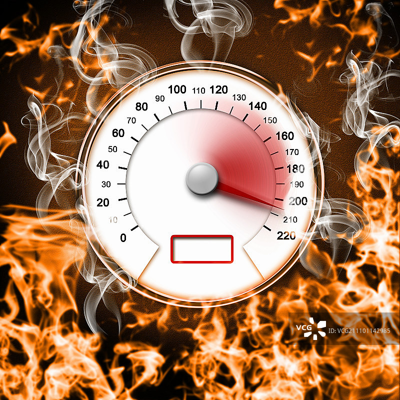 汽车仪表盘上的彩色速度表图片素材