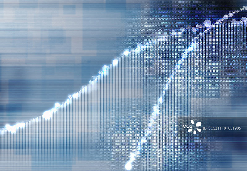 增长概念：具有增长图的数字概念背景图像图片素材