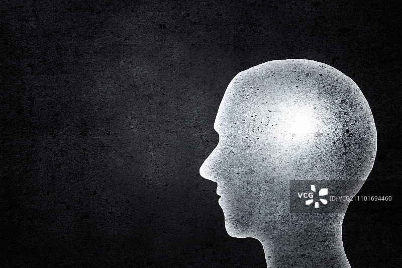 人头。彩色背景上的人头剪影图片素材