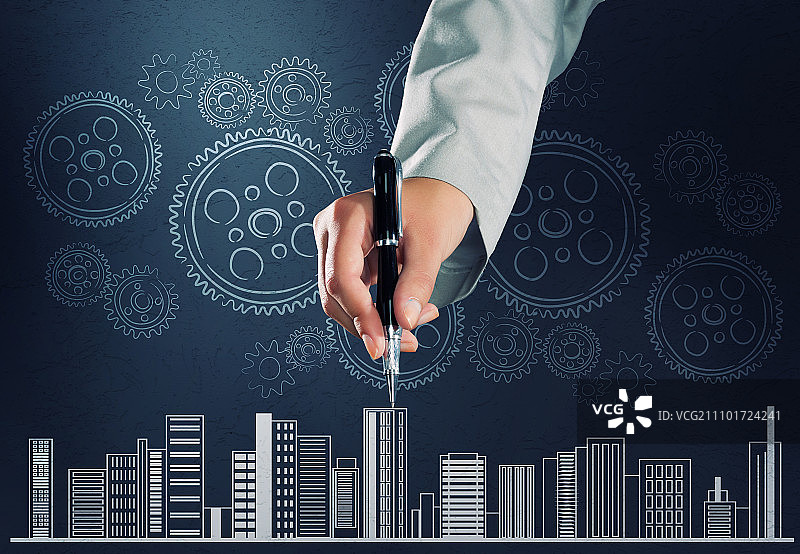 建筑项目：手绘施工草图特写图片素材