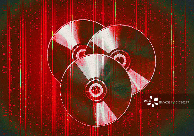 CD光盘。红色数码背景上的CD光盘合集图片素材