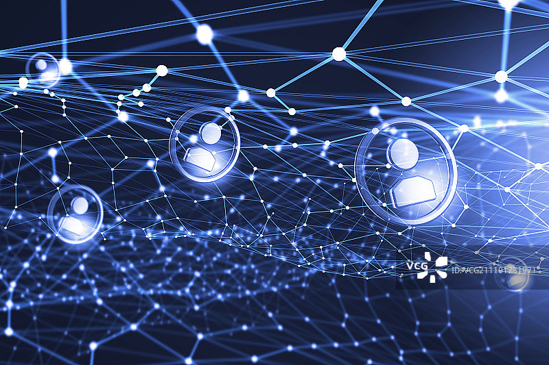 Web连接与通信：社交网络互动数字技术背景图片素材