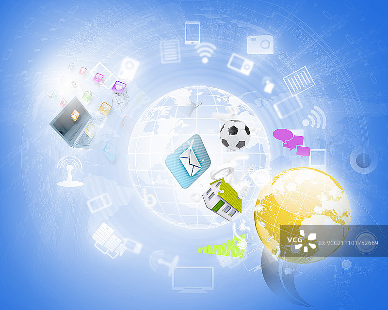 带有符号和图标的数字背景图片素材