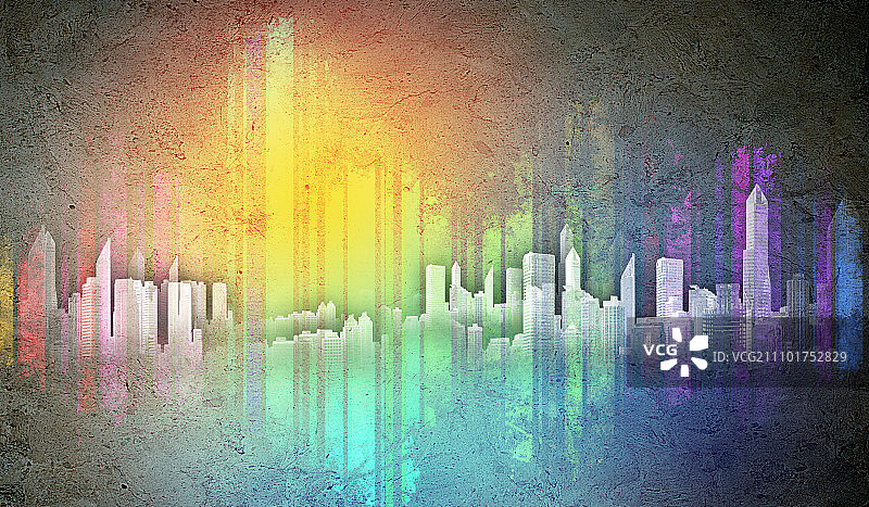 彩色抽象背景：音乐元素拼贴图片素材