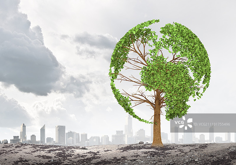 地球形状的绿树环保理念图片素材