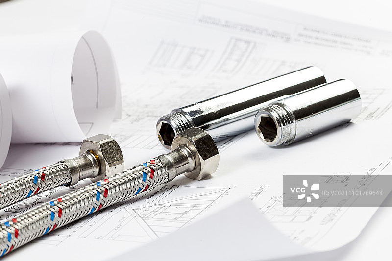 纸上的各种管道和工具图片素材